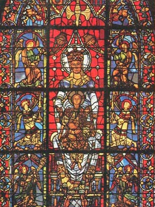 Собор в Шартре. Витраж Богоматерь с младенцем. До 1200 г. - www.Arhitekto.ru